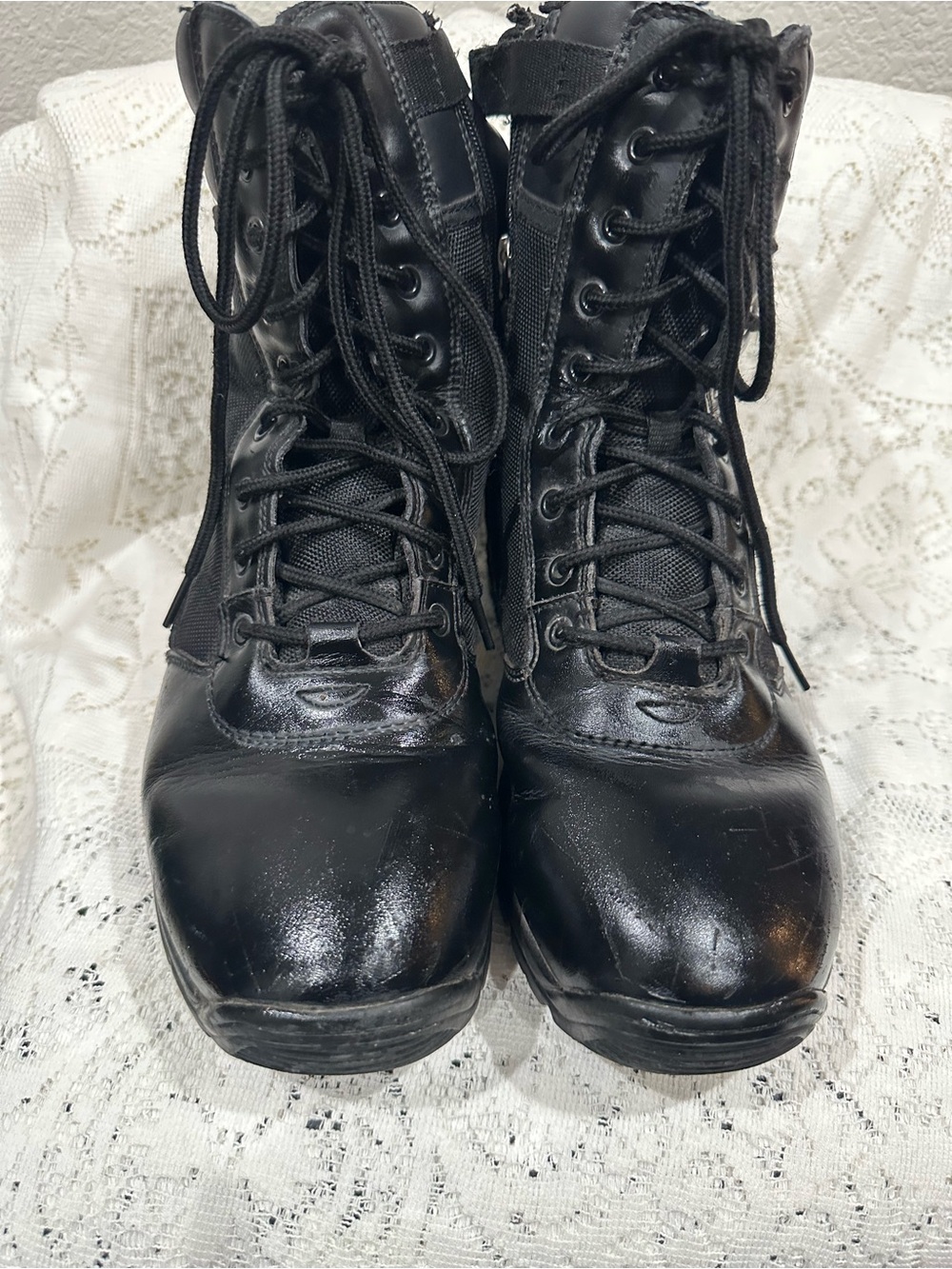 Interceptor Men's Black leather Lace-Up Tactical combat Boots size 9